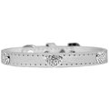 Mirage Pet Products Croc Crystal Heart Dog CollarWhite Size 14 720-11 WTC14